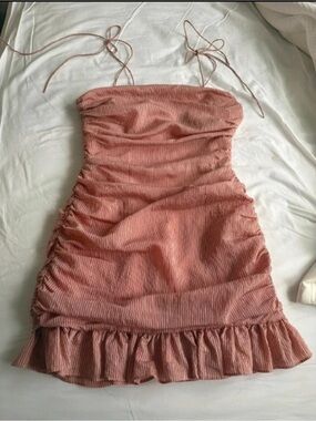 Lovers + Friends Tie-Shoulder Ruched Mini Dress